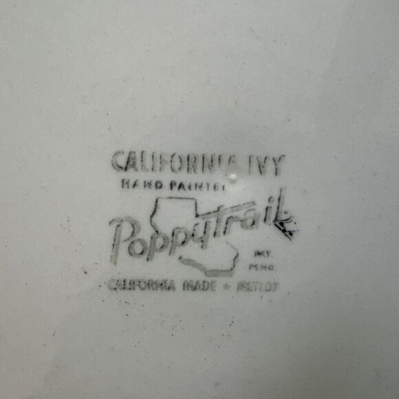 2 Metlox Poppytrail California Ivy 9.25" Luncheon Plates 1950s Vintage - Picture 4 of 4